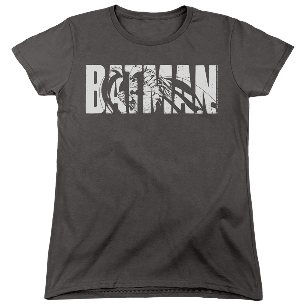 The Batman (2022) Text On Gray - Women's T-Shirt Women's T-Shirt Batman   
