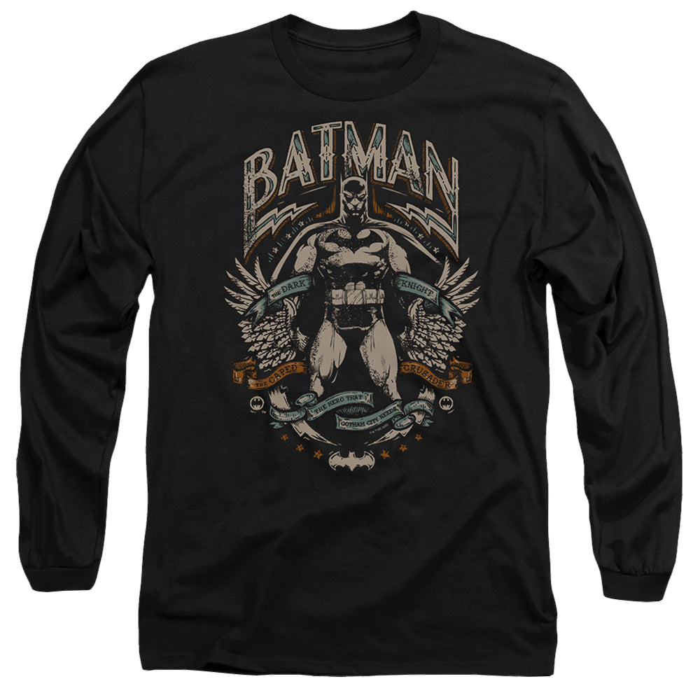 The Batman (2022) Gotham Hero On Black - Men's Long Sleeve T-Shirt Men's Long Sleeve T-Shirt Batman   
