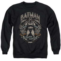 The Batman (2022) Gotham Hero On Black - Men's Crewneck Sweatshirt Men's Crewneck Sweatshirt Batman   