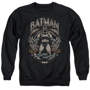 The Batman (2022) Gotham Hero On Black - Men's Crewneck Sweatshirt Men's Crewneck Sweatshirt Batman   