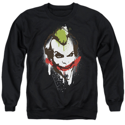 The Batman (2022) Joker Big Face - Men's Crewneck Sweatshirt Men's Crewneck Sweatshirt Batman   