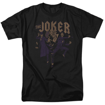 Black men's regular fit t-shirt with The Batman (2022) Joker Duo graphic