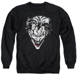 The Batman (2022) Joker Red On Black - Men's Crewneck Sweatshirt Men's Crewneck Sweatshirt Batman   