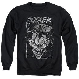 The Batman (2022) Joker Storm On Black - Men's Crewneck Sweatshirt Men's Crewneck Sweatshirt Batman   