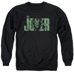 The Batman (2022) Joker Text On Black - Men's Crewneck Sweatshirt Men's Crewneck Sweatshirt Batman   