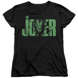 The Batman (2022) Joker Text On Black - Women's T-Shirt Women's T-Shirt Batman   