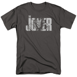 The Batman (2022) Joker Text On Gray - Men's Regular Fit T-Shirt Men's Regular Fit T-Shirt Batman   