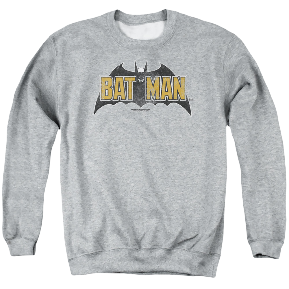 The Batman (2022) Vintage Bat Logo On Gray - Men's Crewneck Sweatshirt Men's Crewneck Sweatshirt Batman   