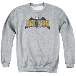 The Batman (2022) Vintage Bat Logo On Gray - Men's Crewneck Sweatshirt Men's Crewneck Sweatshirt Batman   