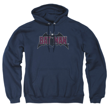 The Batman (2022) Vintage Bat Logo On Navy - Pullover Hoodie Pullover Hoodie Batman   