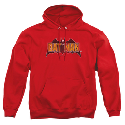 The Batman (2022) Vintage Bat Logo On Red - Pullover Hoodie Pullover Hoodie Batman   