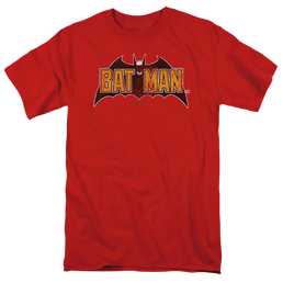 The Batman (2022) Vintage Bat Logo On Red - Men's Regular Fit T-Shirt Men's Regular Fit T-Shirt Batman   