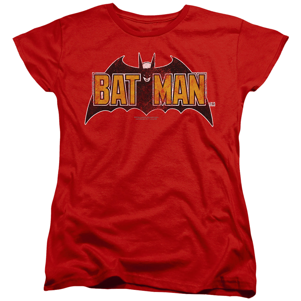 The Batman (2022) Vintage Bat Logo On Red - Women's T-Shirt Women's T-Shirt Batman   