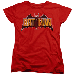 The Batman (2022) Vintage Bat Logo On Red - Women's T-Shirt Women's T-Shirt Batman   