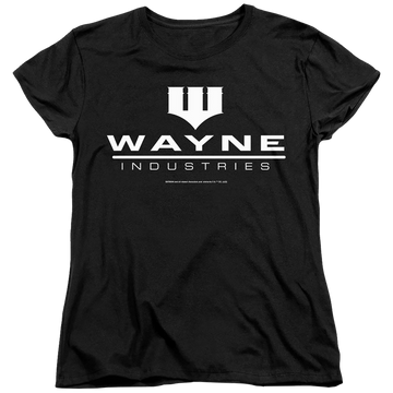 Black women's t-shirt with The Batman (2022) Wayne Logo On Black graphic