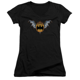 Batman Bat Wings Logo - Juniors V-Neck T-Shirt Juniors V-Neck T-Shirt Batman   