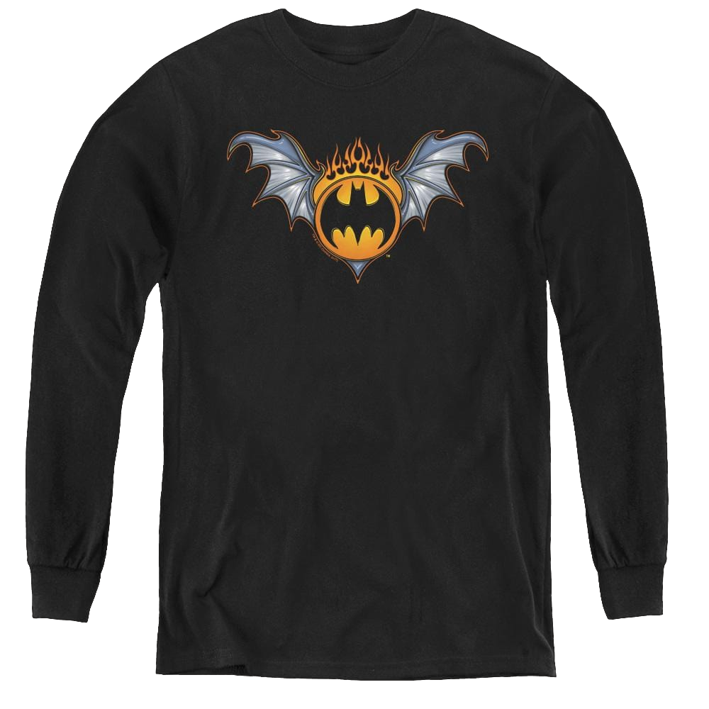 Dc Batman Bat Wings Logo - Youth Long Sleeve T-Shirt Youth Long Sleeve T-Shirt Batman   