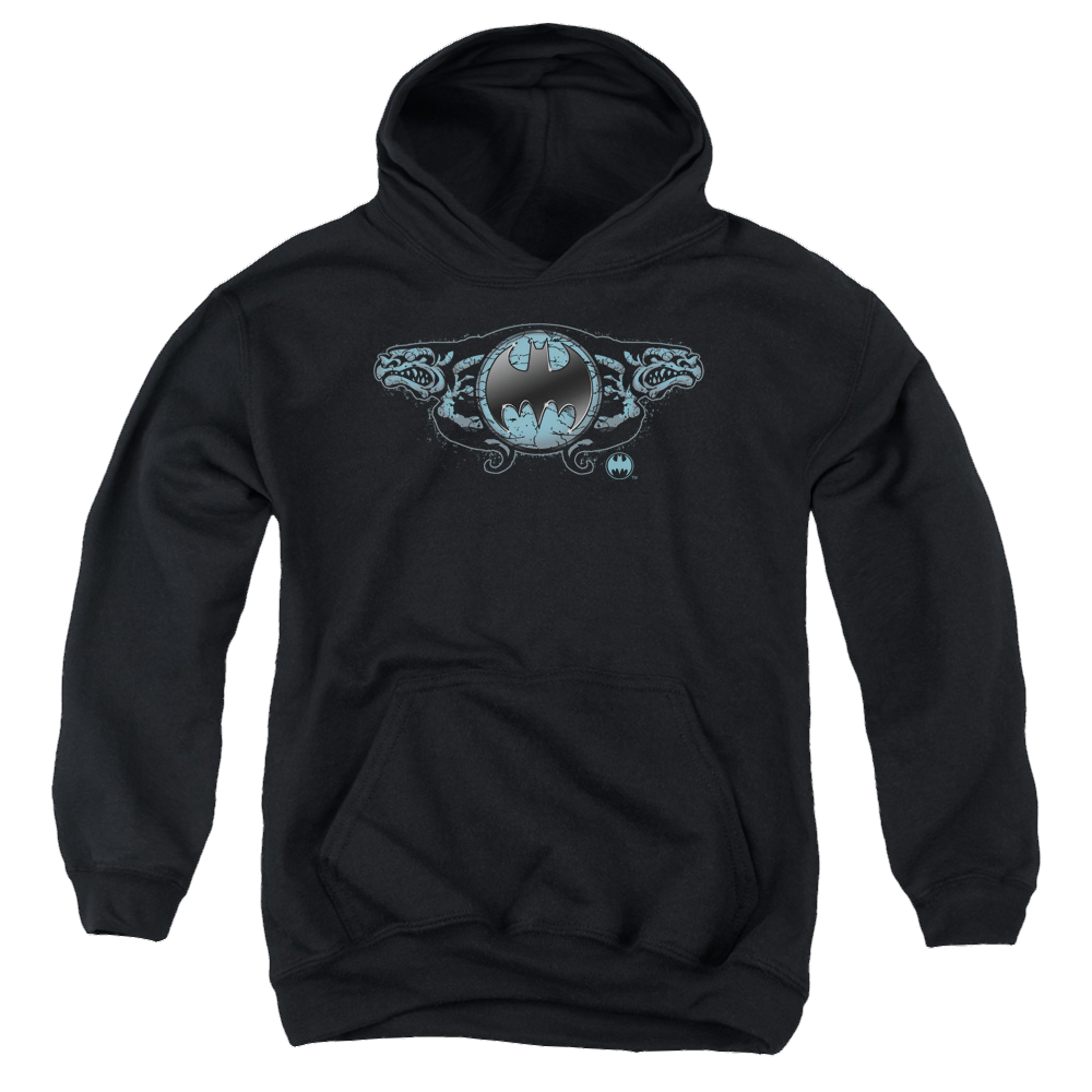 DC Batman Two Gargoyles Logo - Youth Hoodie Youth Hoodie (Ages 8-12) Batman   