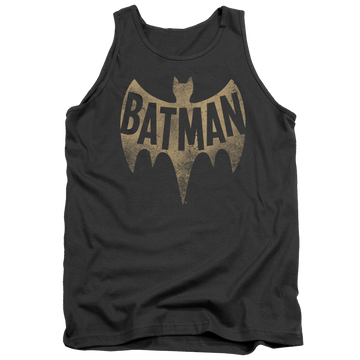 Charcoal men's tank with Batman Classic TV Series Vintage Logo graphic
