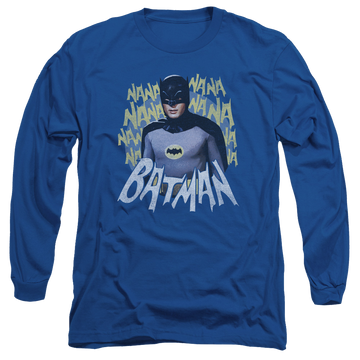 Royal men's long sleeve t-shirt with Batman Classic TV Series Theme Song graphic