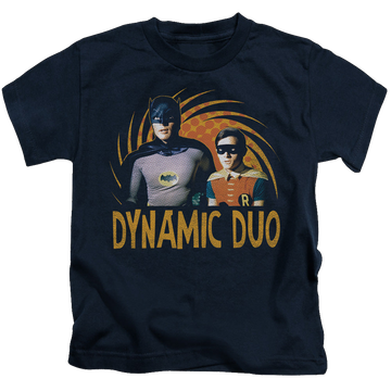Navy kid's t-shirt for ages 4 to 7 with Batman Classic TV Series Dynamic graphic