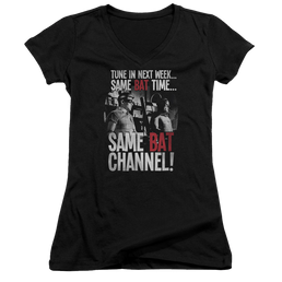 Batman - Classic TV Series Bat Channel - Juniors V-Neck T-Shirt Juniors V-Neck T-Shirt Batman   