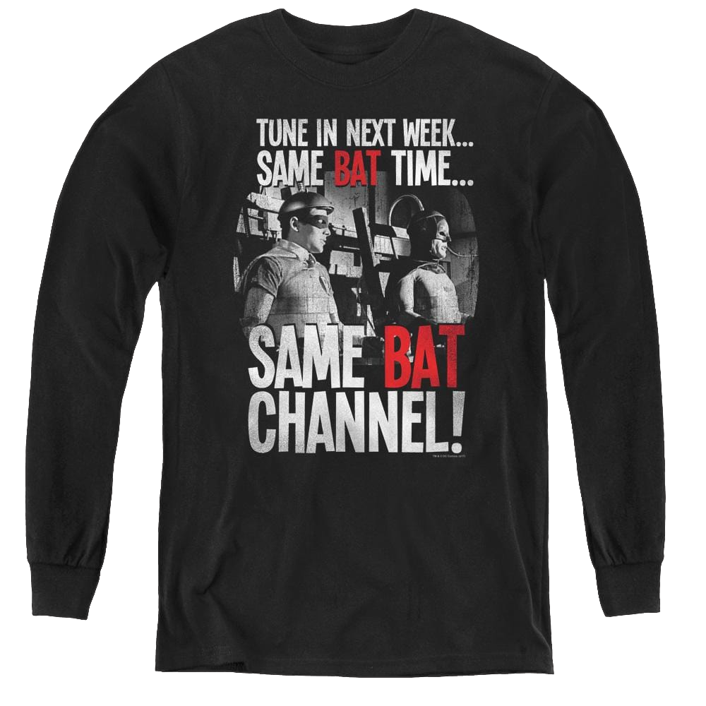 Batman Classic Tv Series Bat Channel - Youth Long Sleeve T-Shirt Youth Long Sleeve T-Shirt Batman   