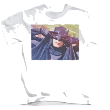 White kid's t-shirt for ages 4 to 7 with Batman Classic TV Series Smooth Groove graphic