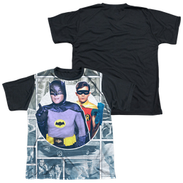 Batman Classic TV Series 60S Panels - Youth Black Back T-Shirt Youth Black Back T-Shirt (Ages 8-12) Batman   