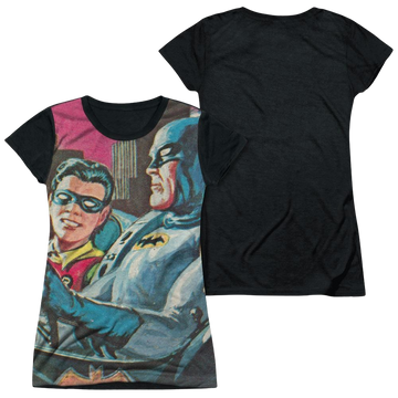 Batman - Classic TV Series Bat Signal - Juniors Black Back T-Shirt Juniors Black Back T-Shirt Batman   