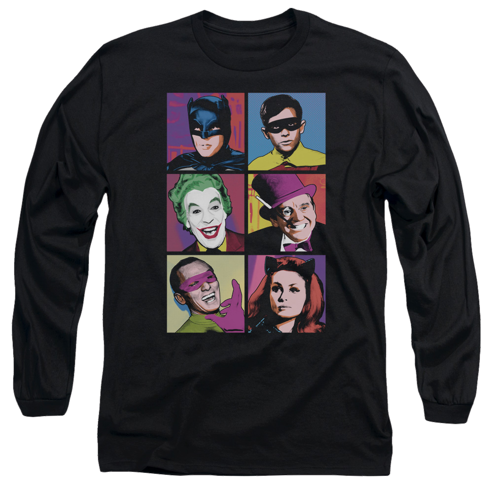 Batman - Classic TV Series Pop Cast - Men's Long Sleeve T-Shirt Men's Long Sleeve T-Shirt Batman   