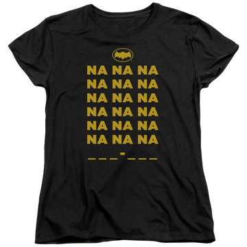 Black women's t-shirt with Batman Classic TV Series Na Na Na graphic