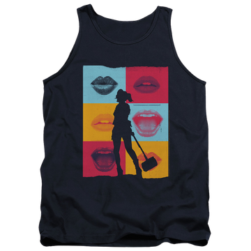 Navy men's tank with Birds of Prey Lips graphic