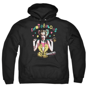 Black pullover hoodie with Birds of Prey Fantabulous graphic