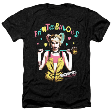 Charcoal men's heather t-shirt with Birds of Prey Fantabulous graphic
