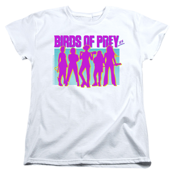 White women's t-shirt with Birds of Prey Silhouettes graphic