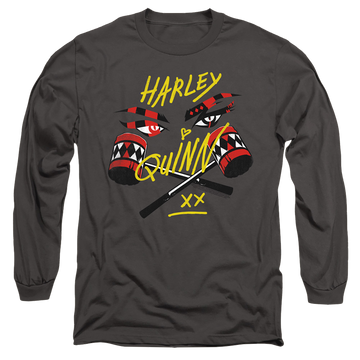 Charcoal men's long sleeve t-shirt with Birds of Prey In My Eyes graphic