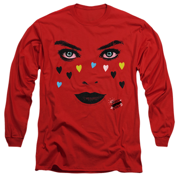 Red men's long sleeve t-shirt with Birds of Prey Red Harley graphic