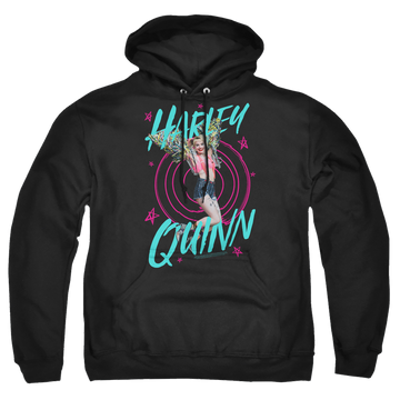 Black pullover hoodie with Birds of Prey On Target graphic