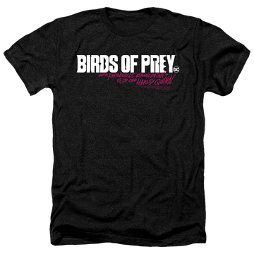 Charcoal men's heather t-shirt with Birds of Prey Horizontal Logo graphic
