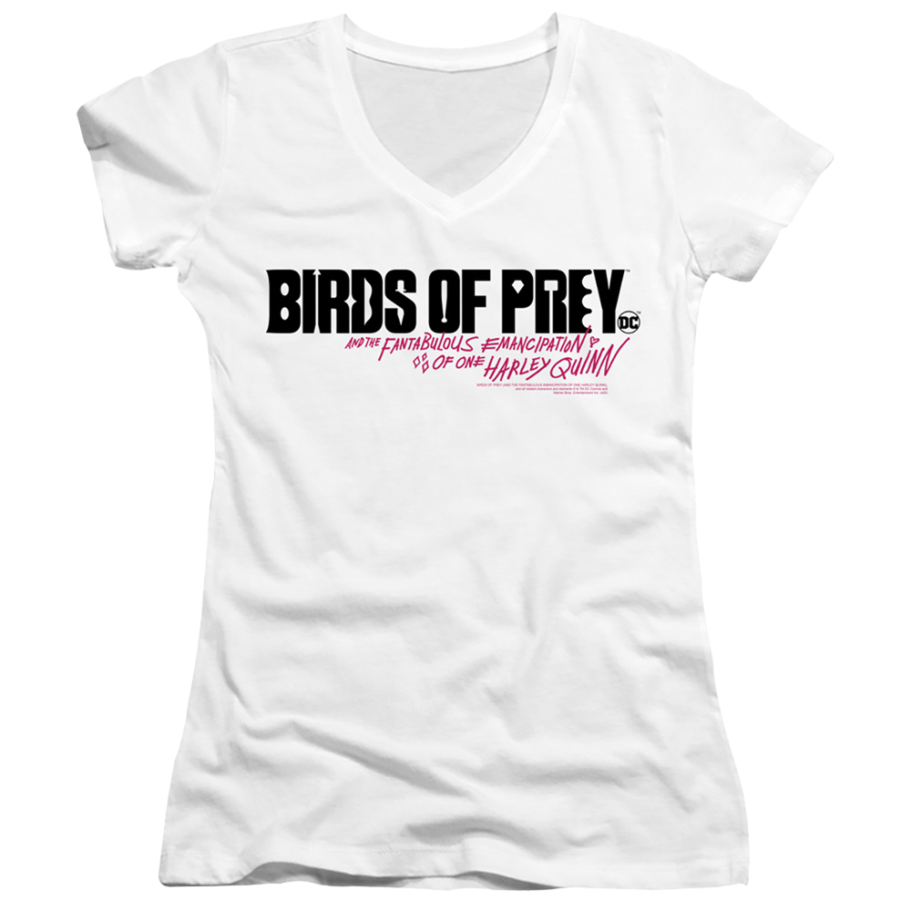 Birds of Prey Horizontal Logo - Juniors V-Neck T-Shirt Juniors V-Neck T-Shirt Birds of Prey   