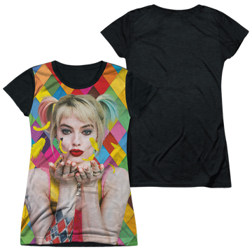 Birds of Prey Feathers juniors black back t-shirt