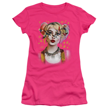Hot pink juniors t-shirt with Birds of Prey Seeing Birds graphic