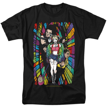 Black men's regular fit t-shirt with Birds of Prey Color Corridor graphic