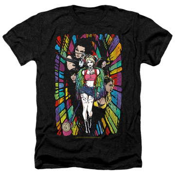 Charcoal men's heather t-shirt with Birds of Prey Color Corridor graphic