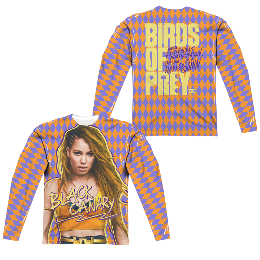Birds of Prey Black Canary (Front/Back Print) - Men's All-Over Print Long Sleeve Men's All-Over Print Long Sleeve Birds of Prey   