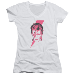 David Bowie Aladdin Sane - Juniors V-Neck T-Shirt Juniors V-Neck T-Shirt David Bowie   