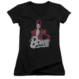 David Bowie Diamond David - Juniors V-Neck T-Shirt Juniors V-Neck T-Shirt David Bowie   