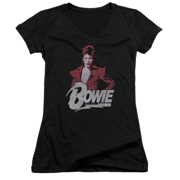 David Bowie Diamond David - Juniors V-Neck T-Shirt Juniors V-Neck T-Shirt David Bowie   