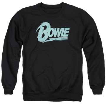 Black men's crewneck sweatshirt with David Bowie Logo graphic